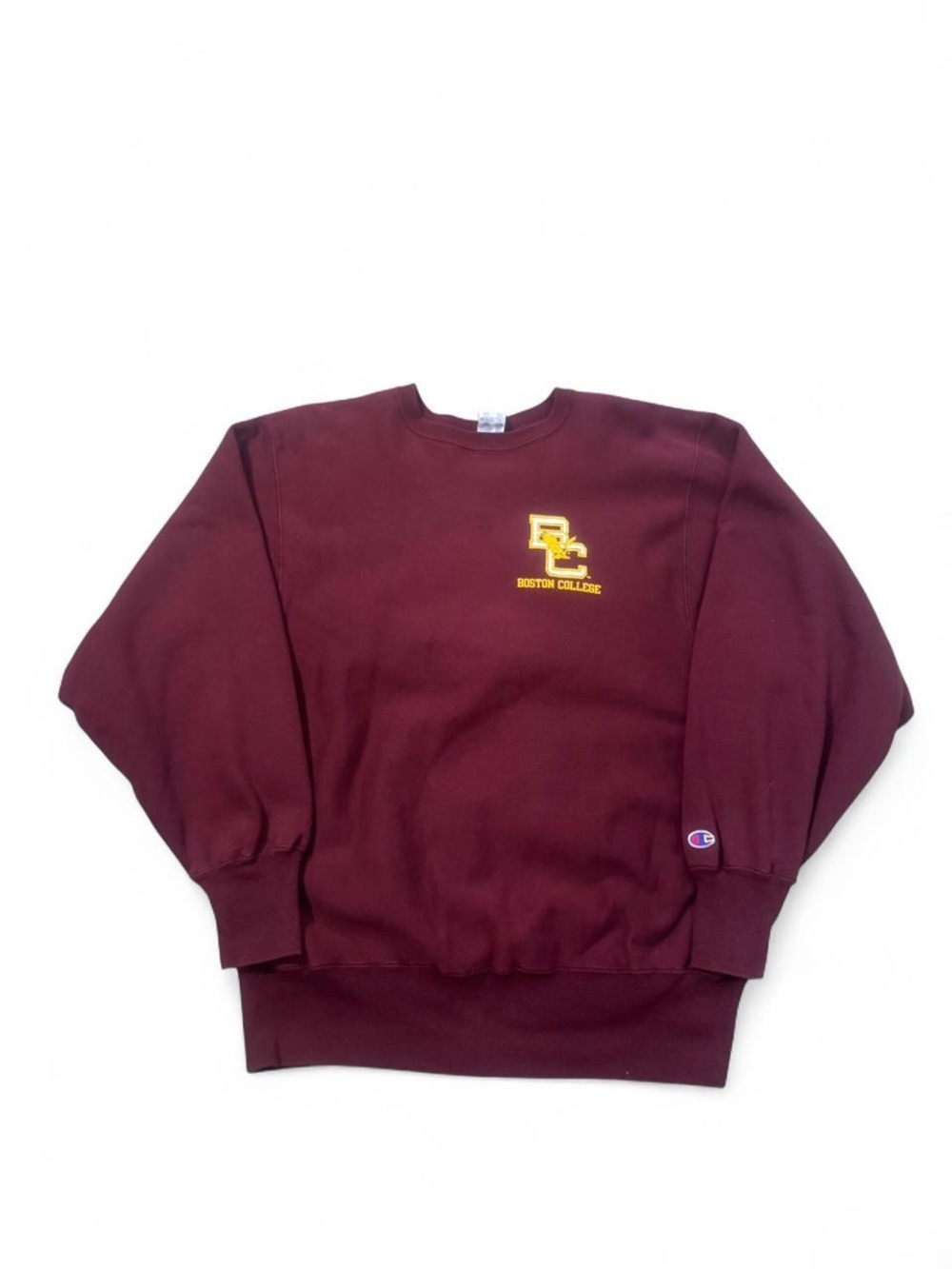Vintage 90s champion reverse weave Boston college crewneck maroon XL made in USA